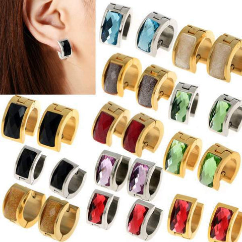 Gold Silver Punk Stainless Steel Earring