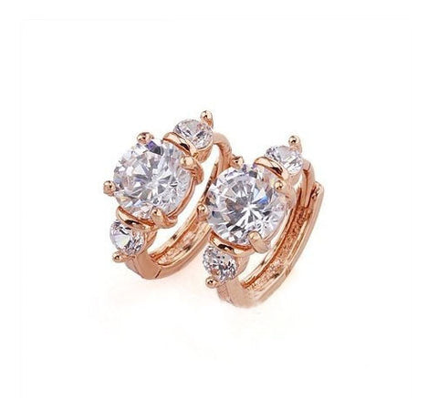 18K Yellow Gold Filled Hoop Stud exquisite Earrings