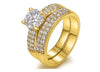 Crystal Two Rings Fashion Ring