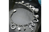 Sterling Silver Charm Bracelet with Pendants