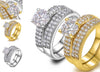 Crystal Two Rings Fashion Ring