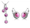 CRYSTAL Butterfly Pendant Necklace Earrings Jewelry Set