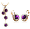 CRYSTAL Butterfly Pendant Necklace Earrings Jewelry Set