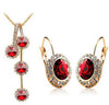 CRYSTAL Butterfly Pendant Necklace Earrings Jewelry Set