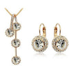 CRYSTAL Butterfly Pendant Necklace Earrings Jewelry Set