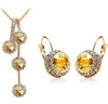 CRYSTAL Butterfly Pendant Necklace Earrings Jewelry Set
