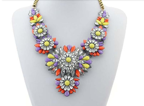 Flower Gem Crystal Necklaces & Pendants